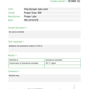Alternative view of Testosterone Enanthate 300 – Proper Labs