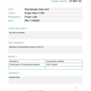Alternative view of Masteron Enan. 200 – Proper Labs