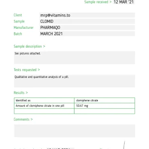 Alternative view of Clomid – Pharmaqo Labs [50tab/50mg]