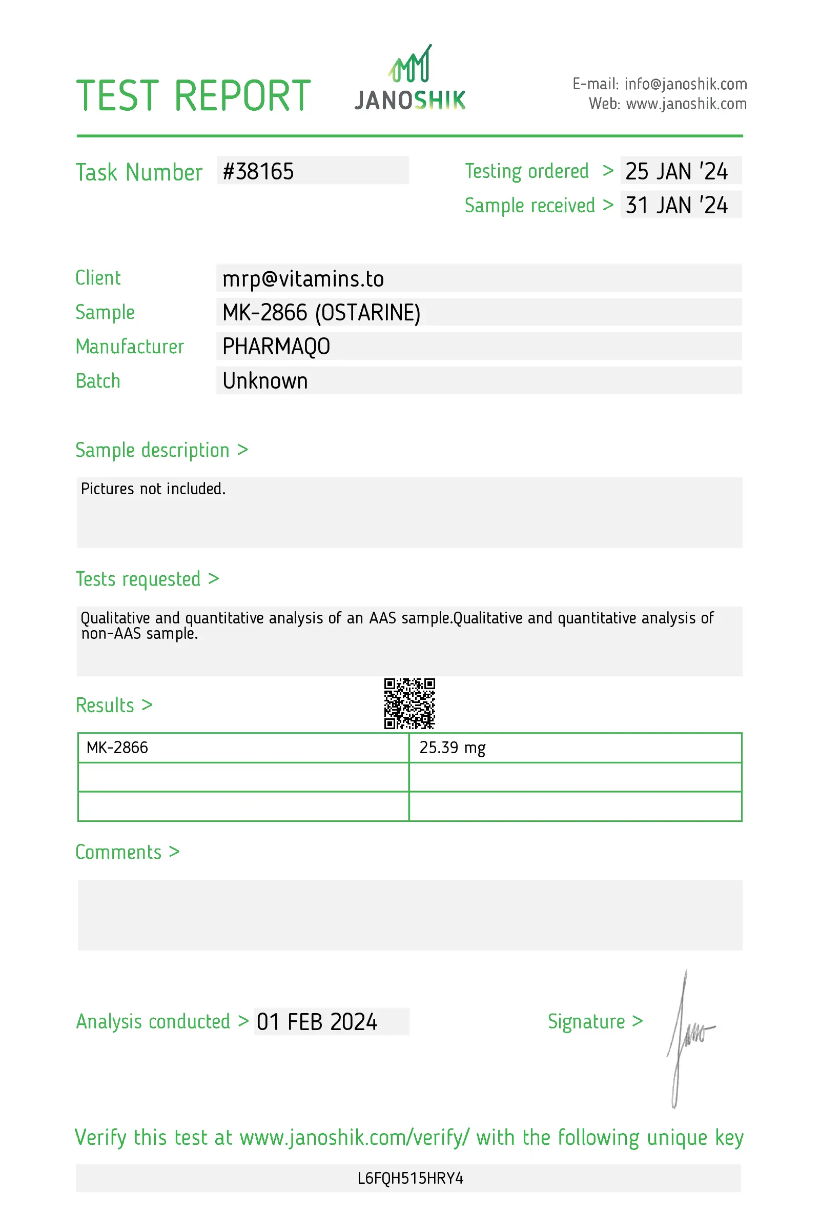 Ostarine MK2866 Pharmaqo Labs | 60caps/20mg – Image 3