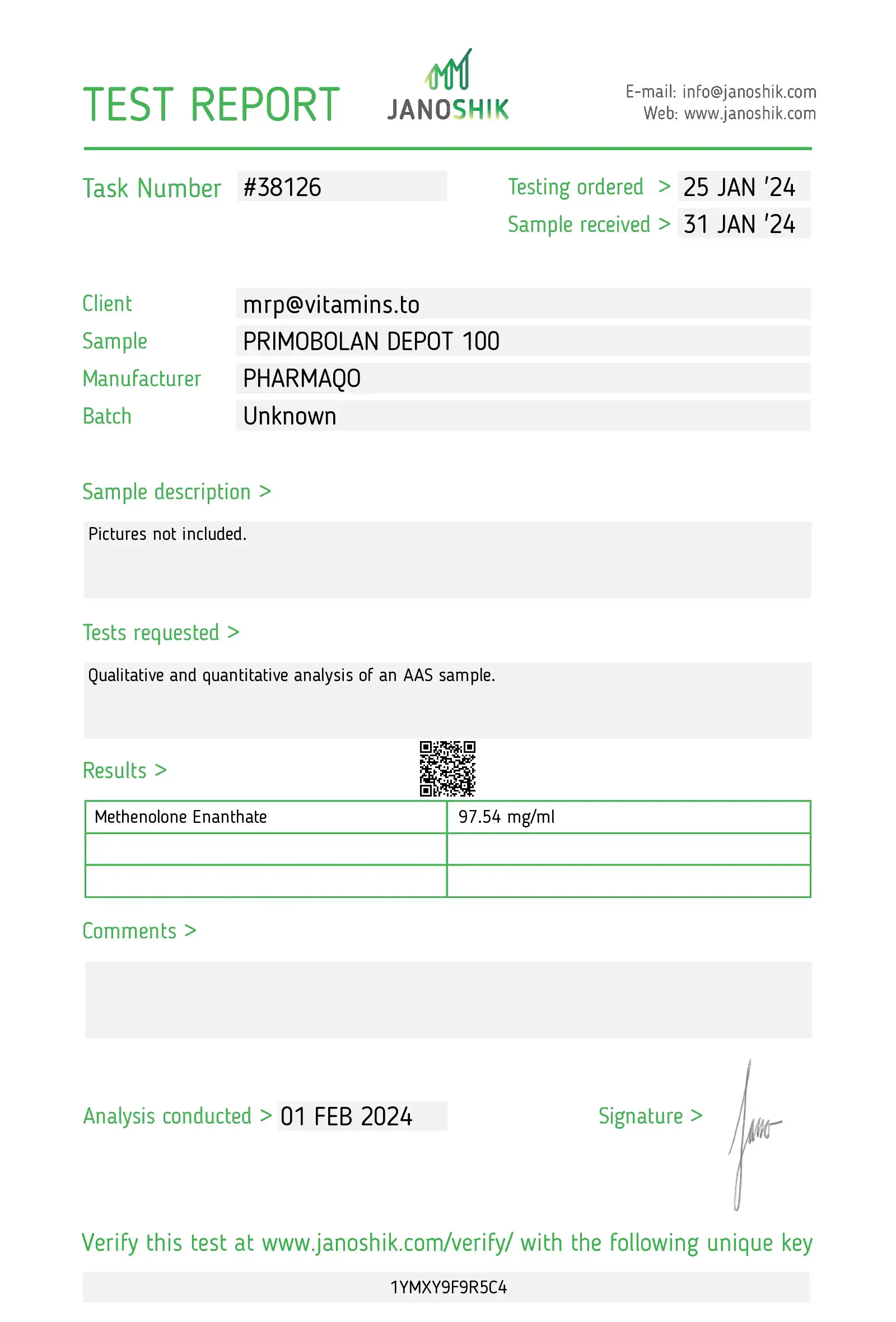 Primobolan Depot – Pharmaqo Labs – Image 7