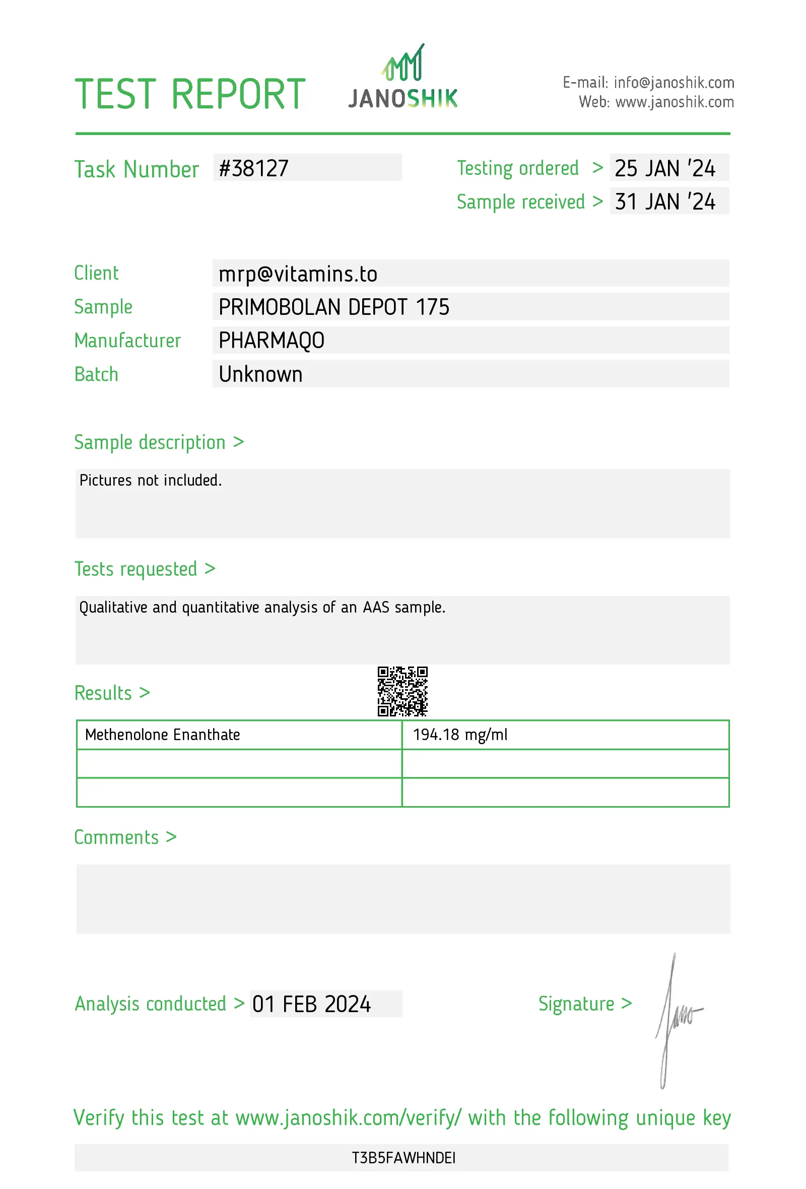 Primobolan Depot 175 – Pharmaqo Labs – Image 2