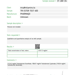 Alternative view of Tri-Ester Test 400 – Pharmaqo Labs