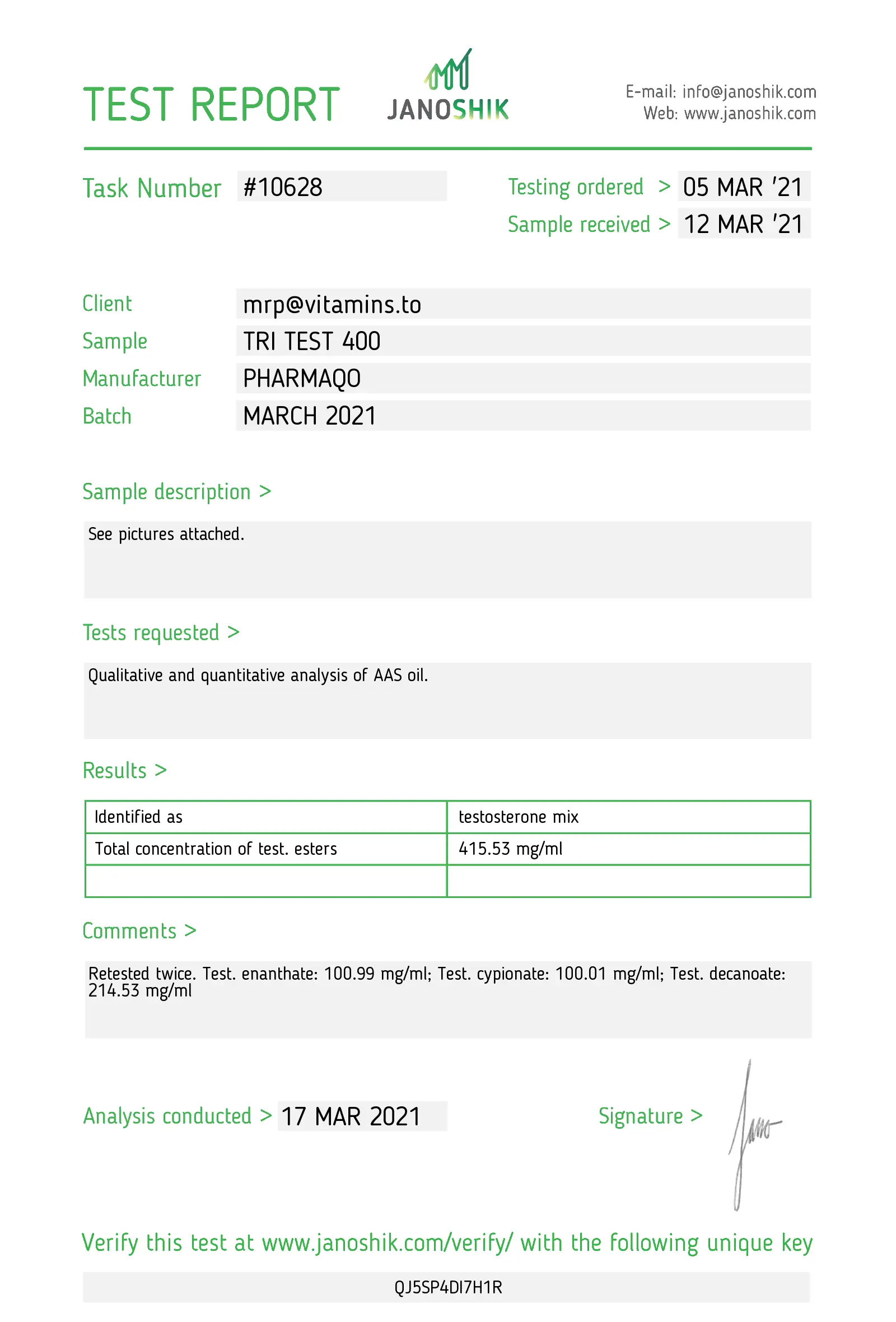 Tri-Ester Test 400 – Pharmaqo Labs – Image 5