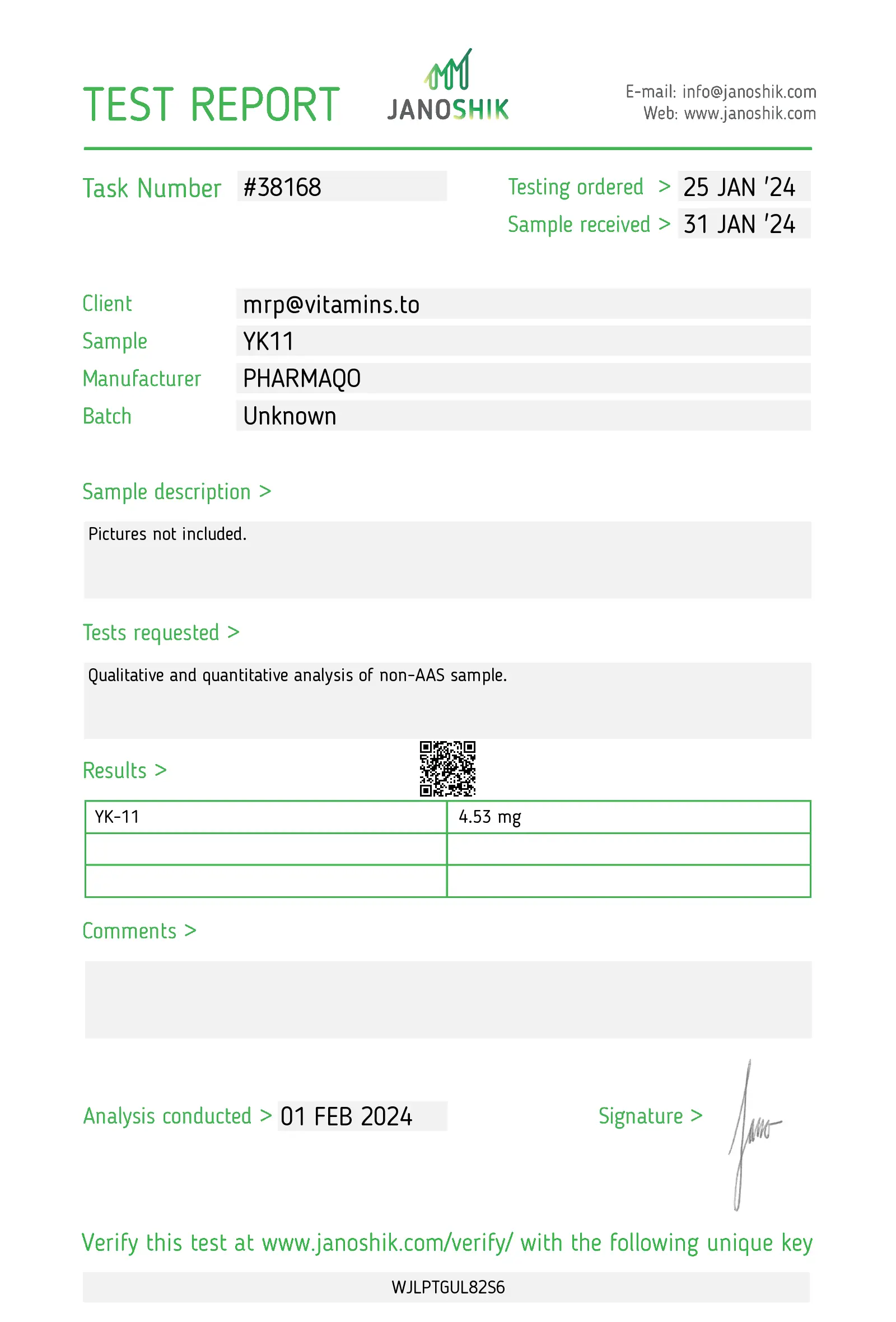 YK11 Pharmaqo Labs 60caps/5mg – Image 3