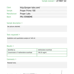 Alternative view of Primobolan 100 – Proper Labs