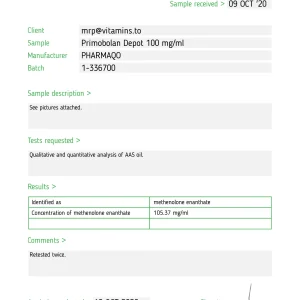 Alternative view of Primobolan Depot – Pharmaqo Labs