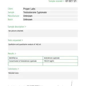Alternative view of Testosterone Cypionate 200 – Proper Labs
