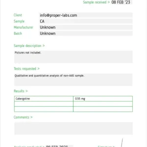 Alternative view of Cabaser – Proper Labs [50tab/0.5mg]