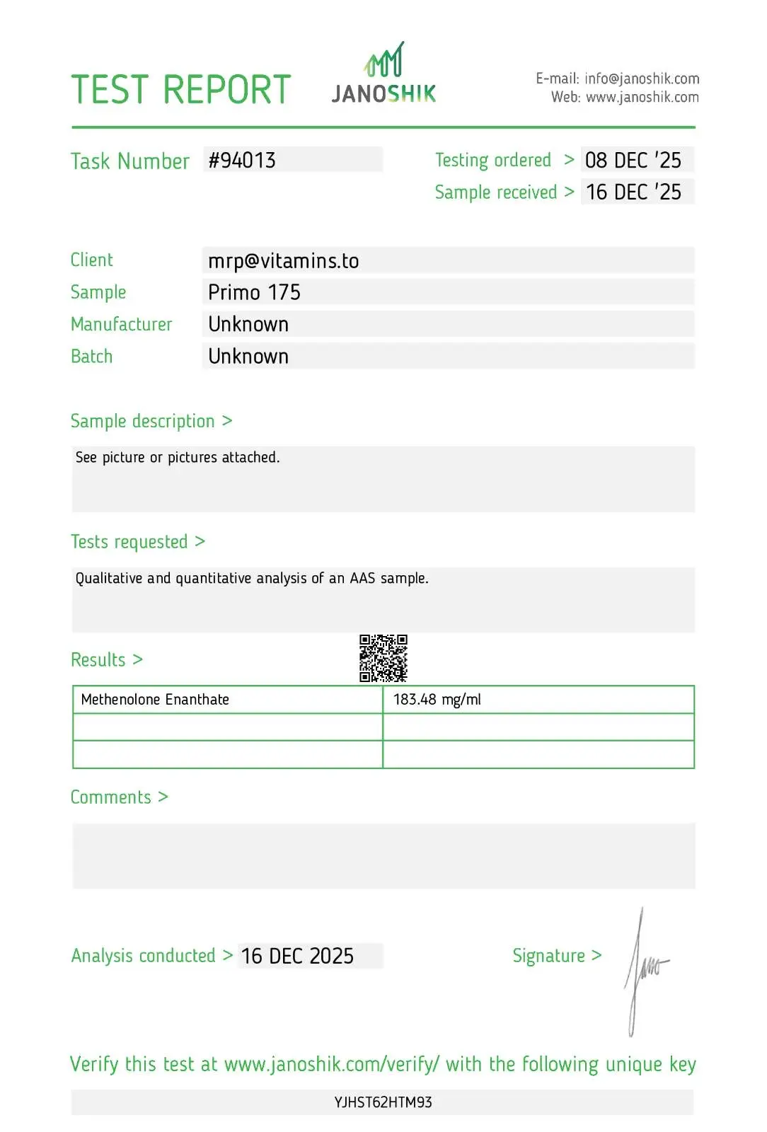 Primobolan Depot 175 – Pharmaqo Labs – Image 3