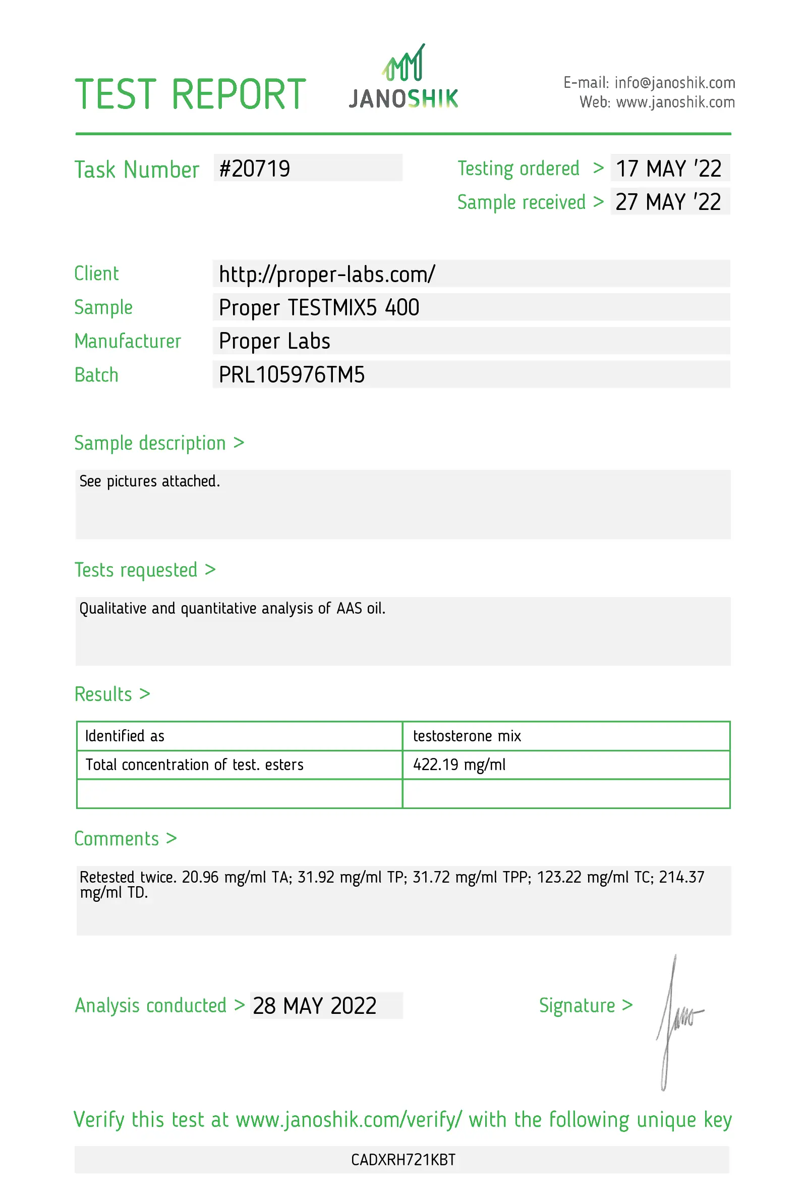 Testosterone Mix5 400 – Proper Labs – Image 2